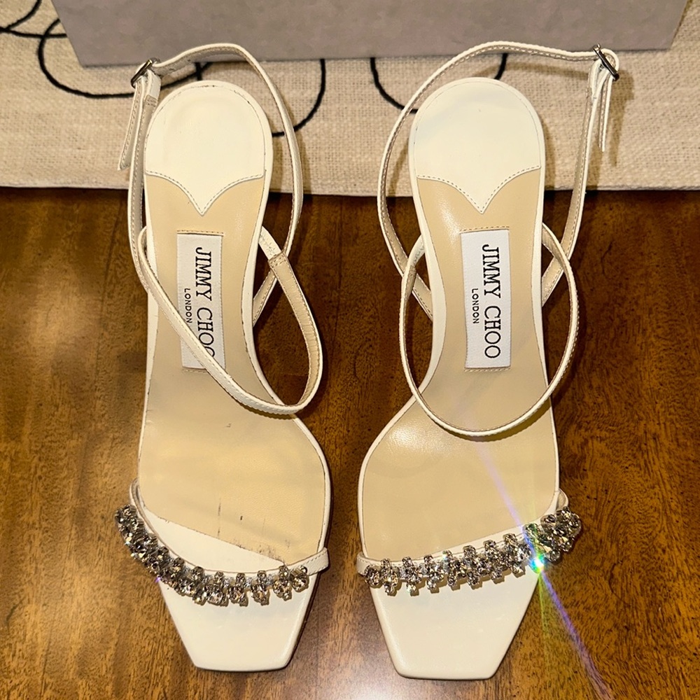 Jimmy Choo Meira Embellished High Heel Slide Sandals Size 36 NEW - Picture 10 of 16